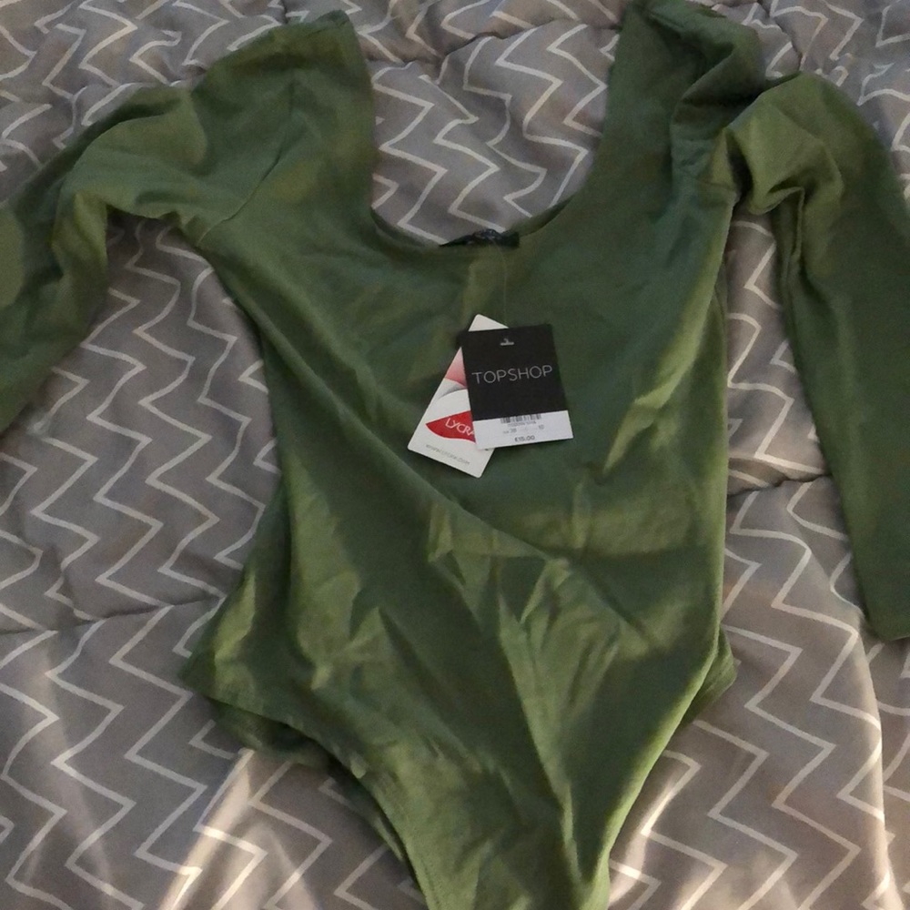 Brand new green body suit
